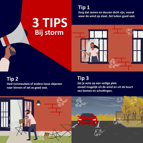 Drie tips bij storm